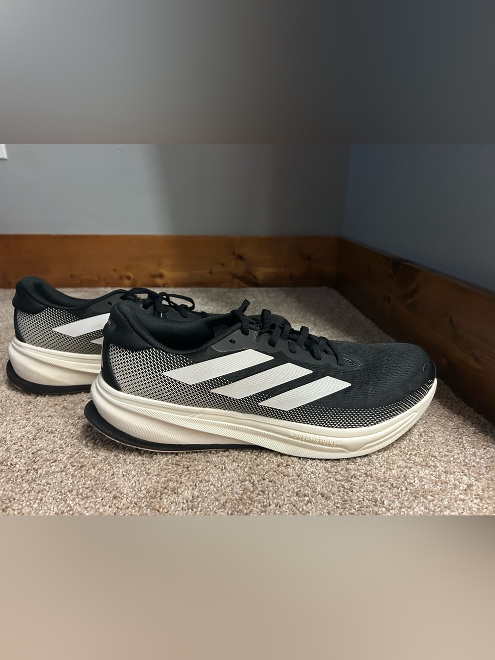 adidas Black and White Men's Athletic Running Shoes